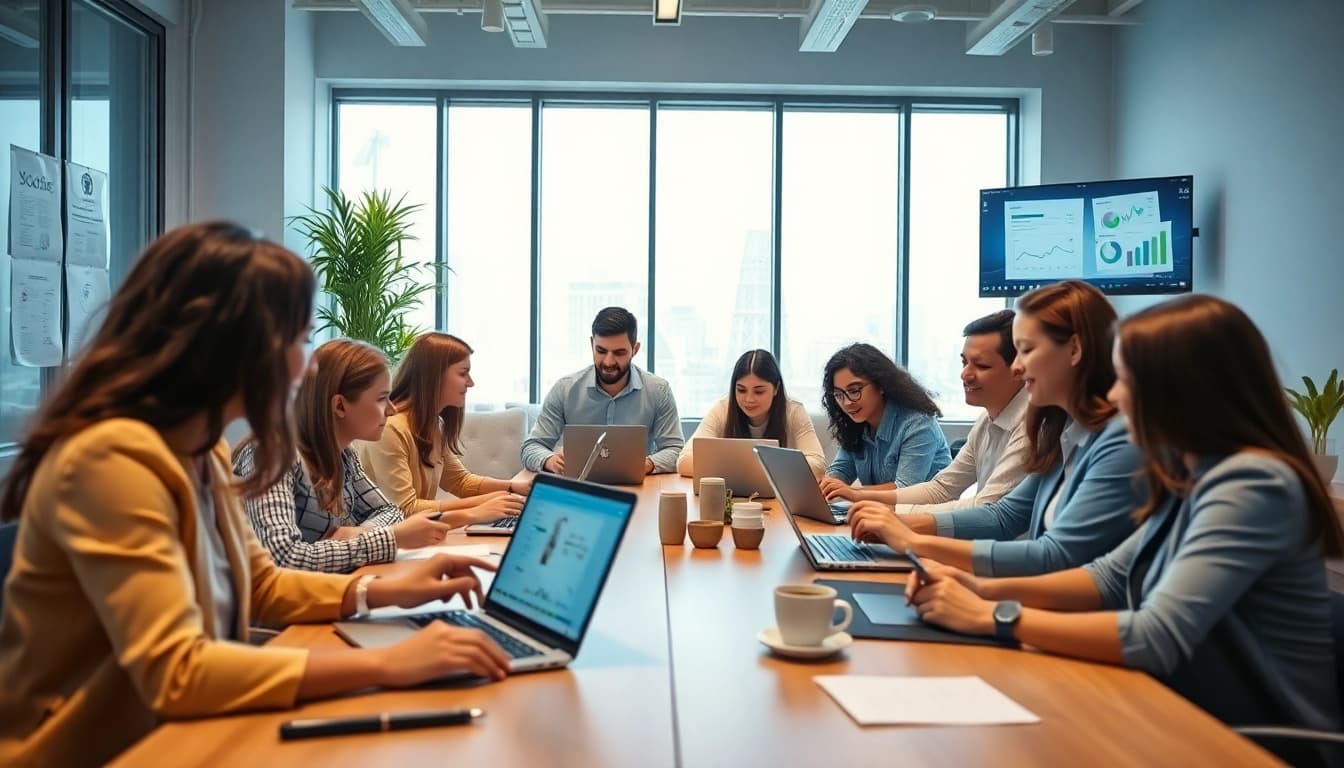 现代工作空间中使用 WPS Office 应用程序的专业人士