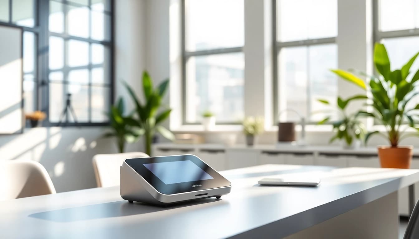 Showcasing goodlite in a bright, serene office environment with modern design elements.