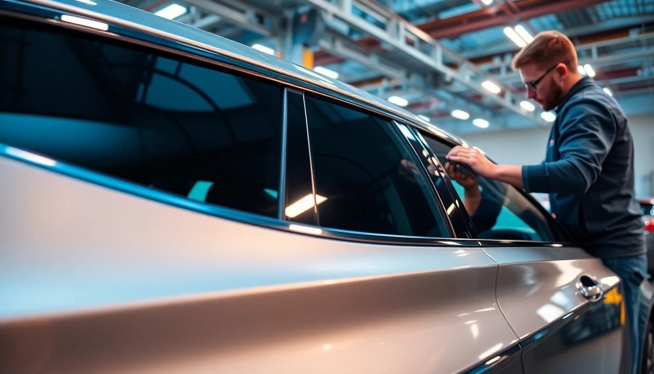 Enhance your car's look with window tint near me in a professional setting showcasing expert installation.