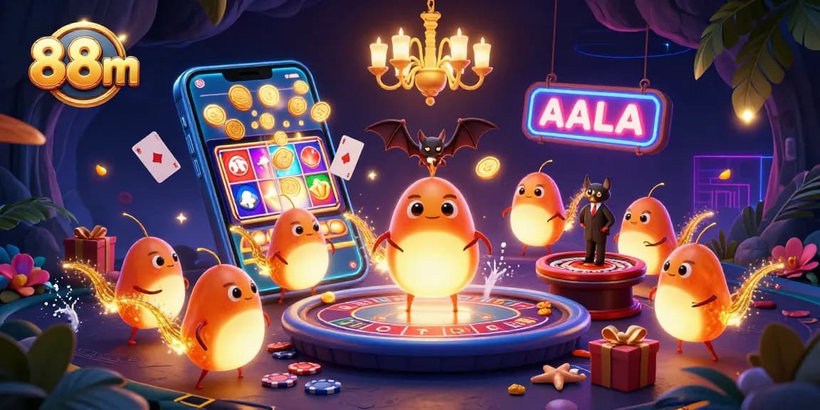 Engage with 88m’s vibrant casino adventure featuring glowworms lighting a dynamic game scene.