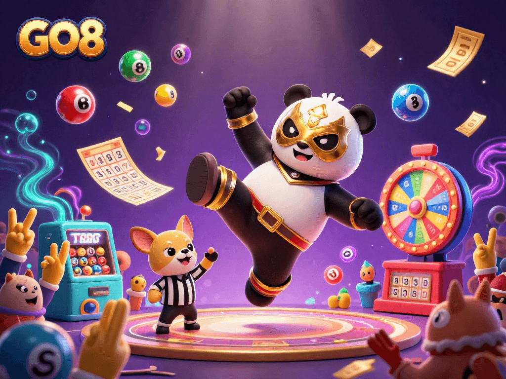 Engage with the GO8 online casino experience amidst dynamic casino-themed excitement.