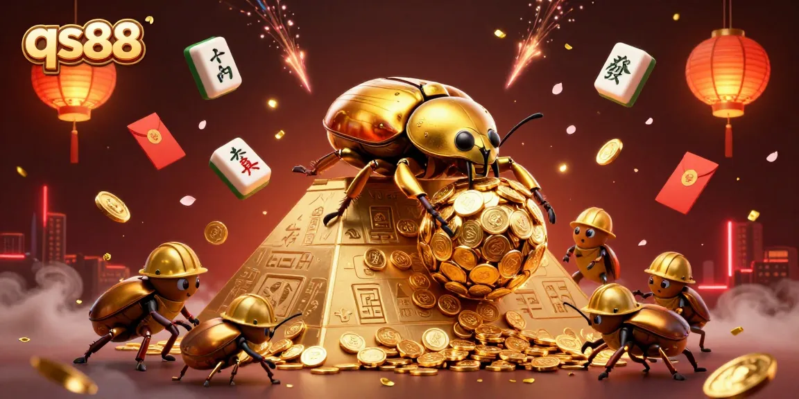 Spin and win with qs88 in a vibrant casino world filled with golden treasures and festive symbols.