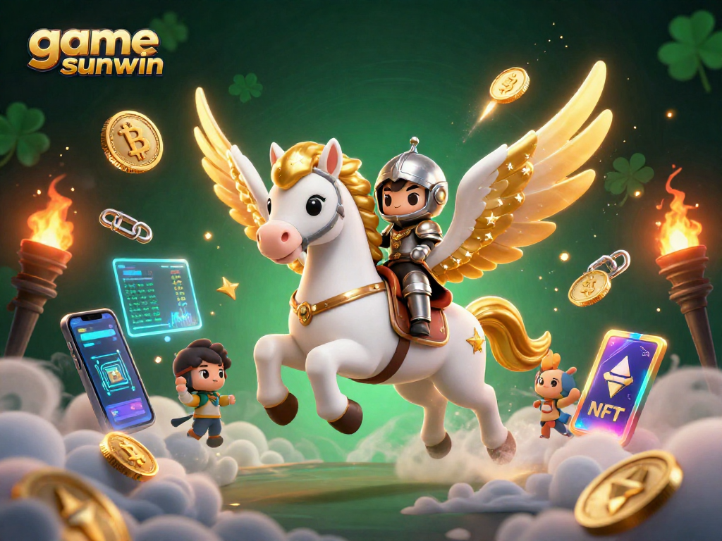 Experience the thrill of game sunwin with 3D illustrated characters, coins, and immersive visuals.