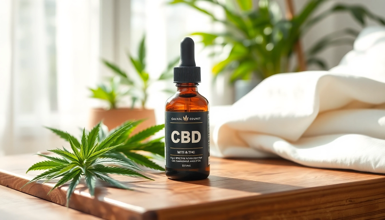 Enhance wellness with full spectrum cbd oil with thc displayed in a soothing environment.