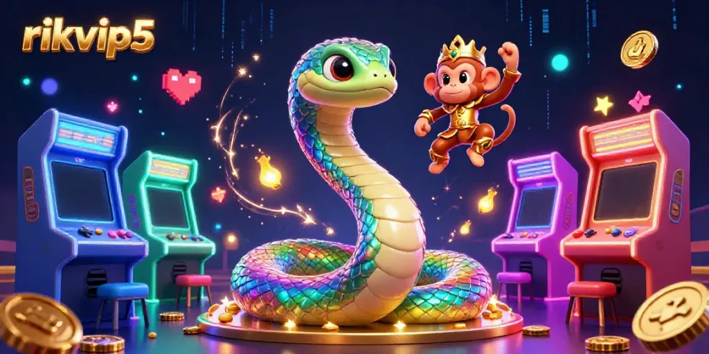 Experience captivating gaming with rikvip5 and a vibrant 3D interpretation of a magical casino scene.