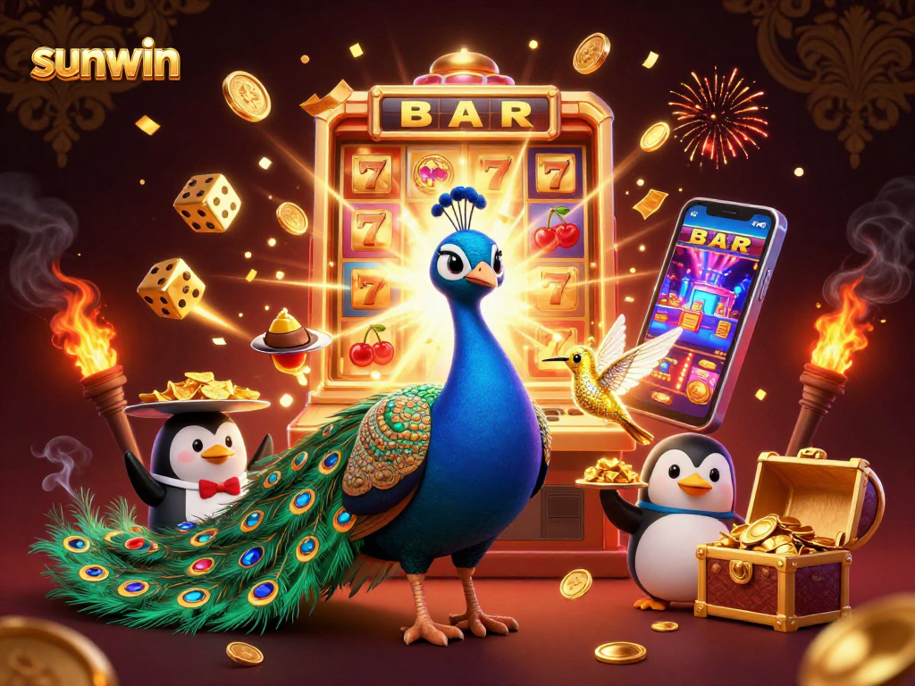 win big with sunwin at a vibrant online casino illustrated scene featuring rich gaming elements