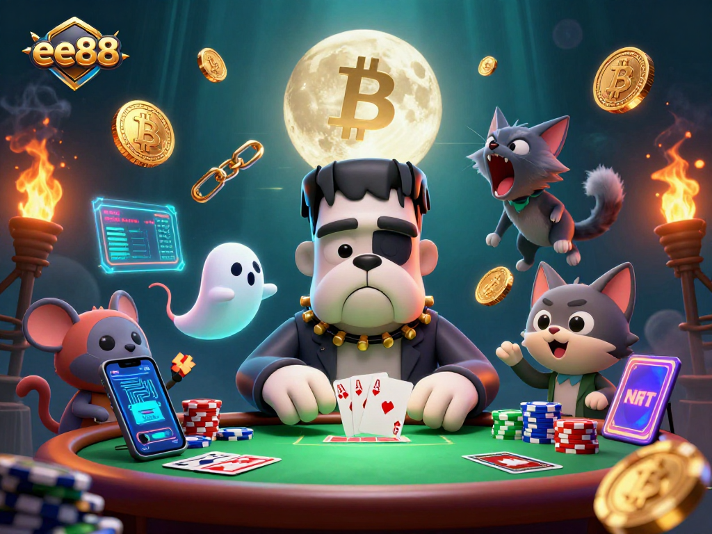 Experience the thrill of ee88 casino with vibrant graphics featuring unique characters and lively poker action.