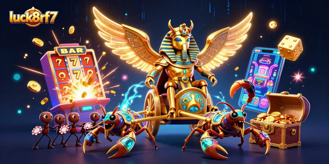 Experience luck8rf7 with a vibrant 3D casino scene filled with characters and dynamic game elements.