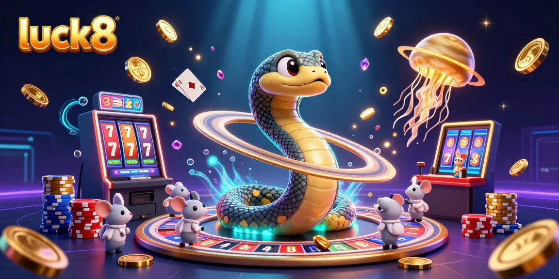 Experience cosmic gambling excitement with luck8 as astronaut mice play at a roulette-inspired Saturn ring.