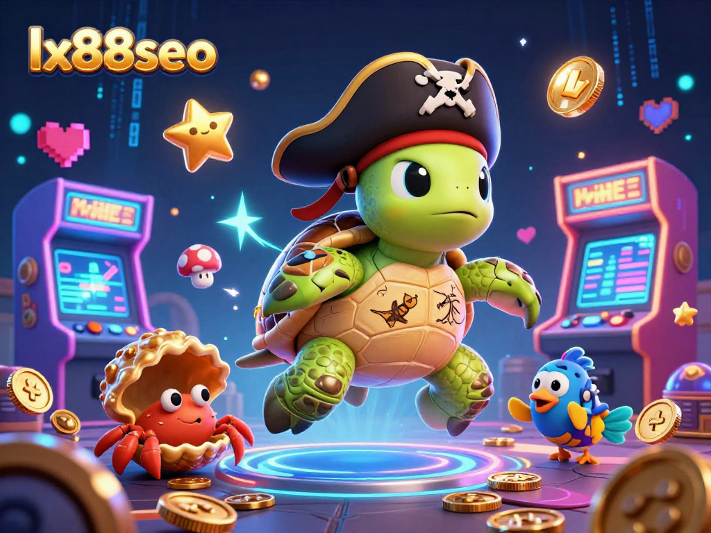 Experience thrilling gaming with lx88seo as a pirate turtle guides you through underwater treasures with vibrant elements.