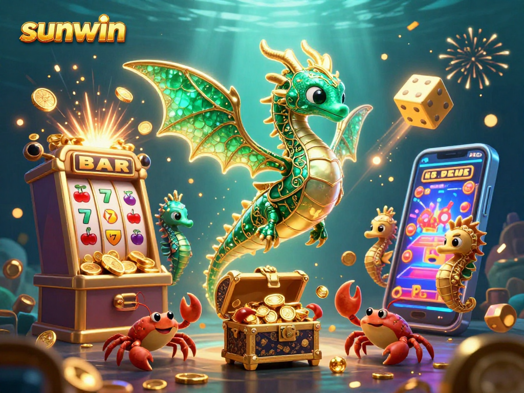 Experience the thrill of sunwin's casino gaming with vibrant underwater elements.
