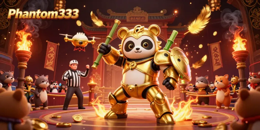 Engage with Phantom333 in a lively casino arena filled with excitement and vibrant energy.