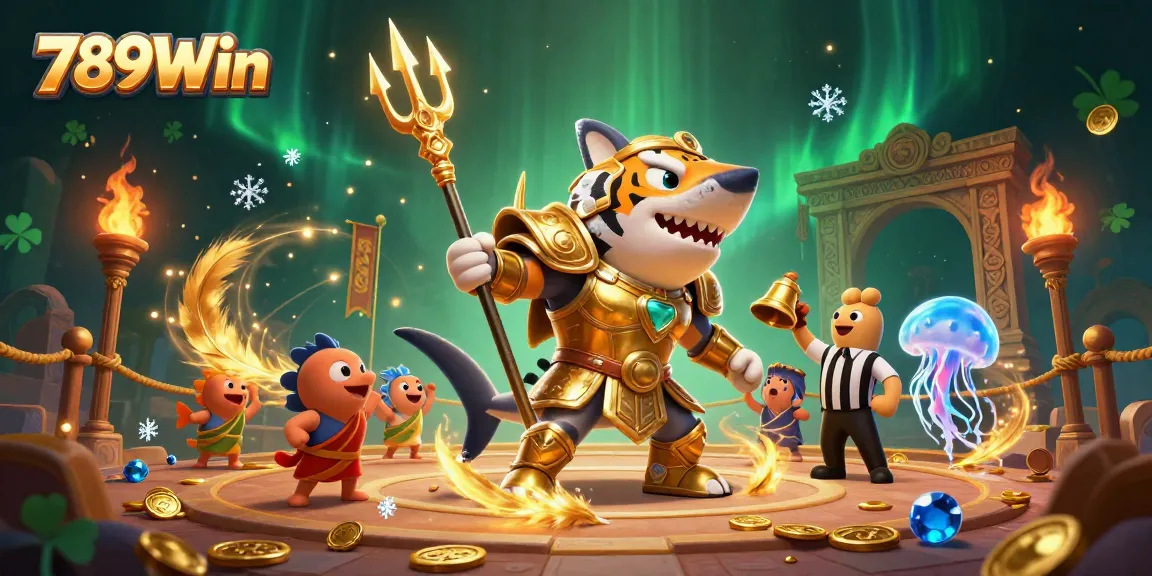 Engage in thrilling betting action at 789Win as the ferocious tiger shark battles in an underwater colosseum.