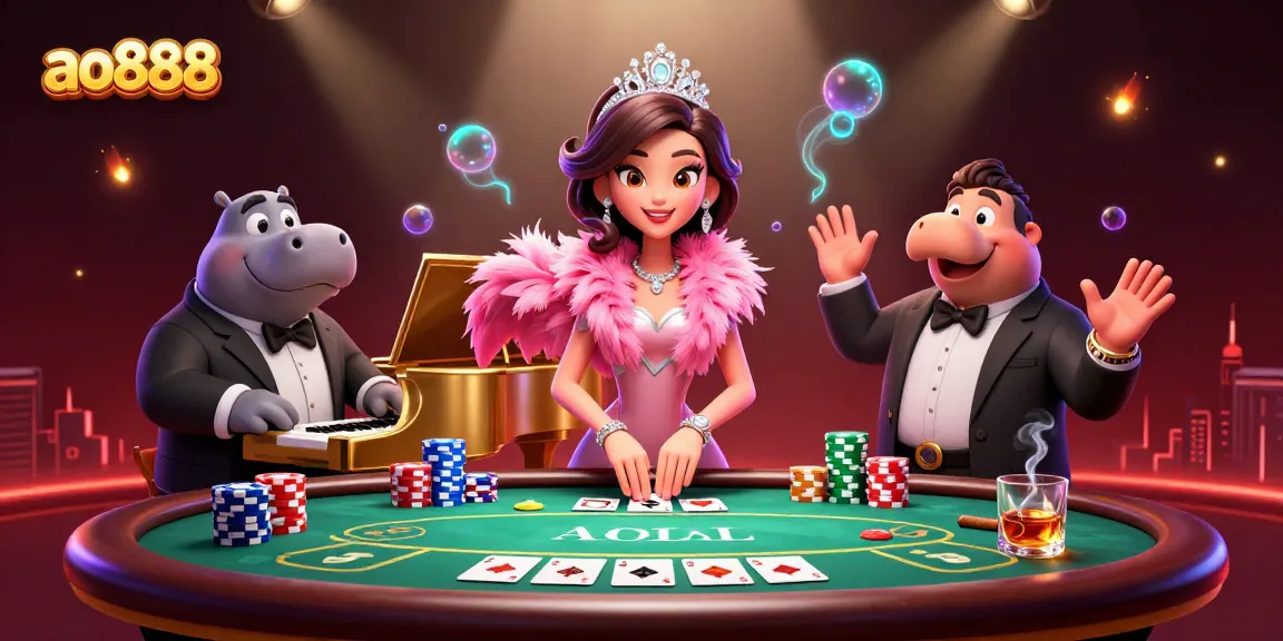 Experience vibrant gaming moments with ao888's lively flamingo singer and hippo bassist