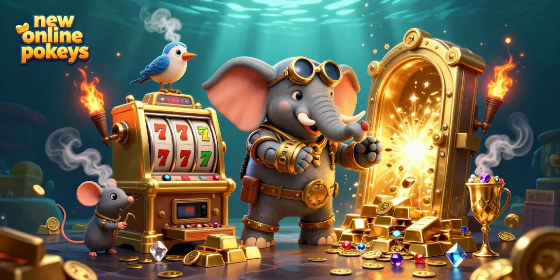 Experience thrilling new online pokies with engaging steampunk characters and slot elements in a vibrant scene.