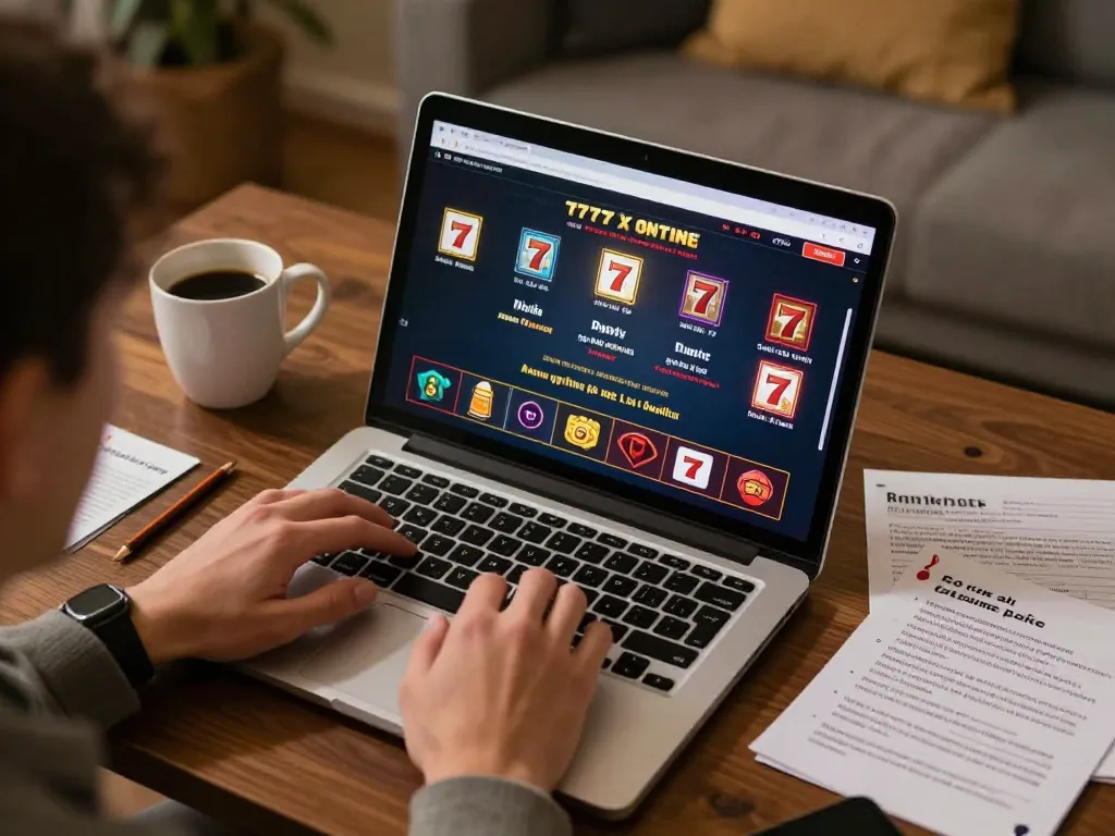 A player enjoys a thrilling game session at 777x online casino from home, showcasing the engaging gameplay and strategy.