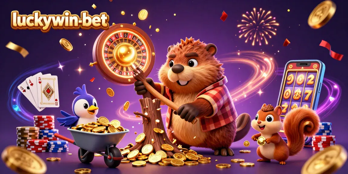 Experience vibrant gaming excitement with luckywin-bet, showcasing a dynamic casino scene.