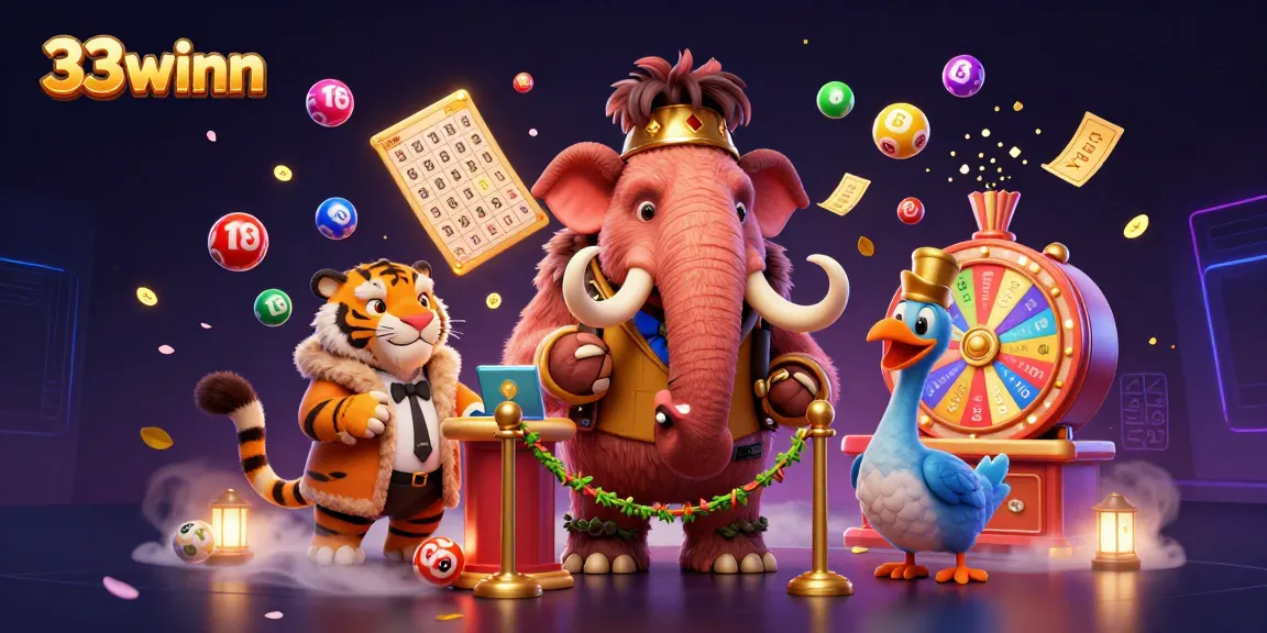 33winn brings excitement with a vibrant casino scene featuring characters and dynamic game elements.