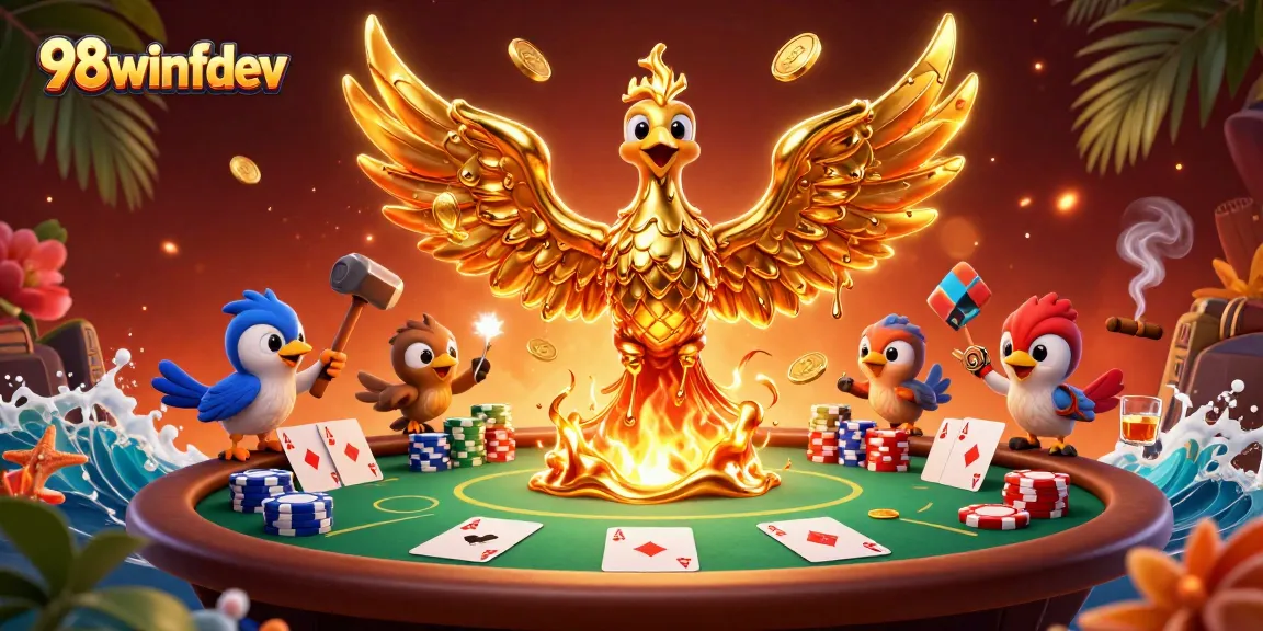Play poker with stunning visuals and golden elements representing 98winf dev casino experience.