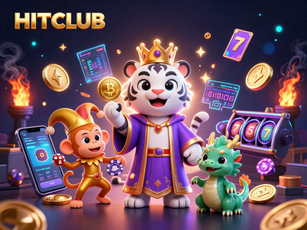 Experience thrilling gaming adventures at HITCLUB with vibrant characters and exciting slot elements.