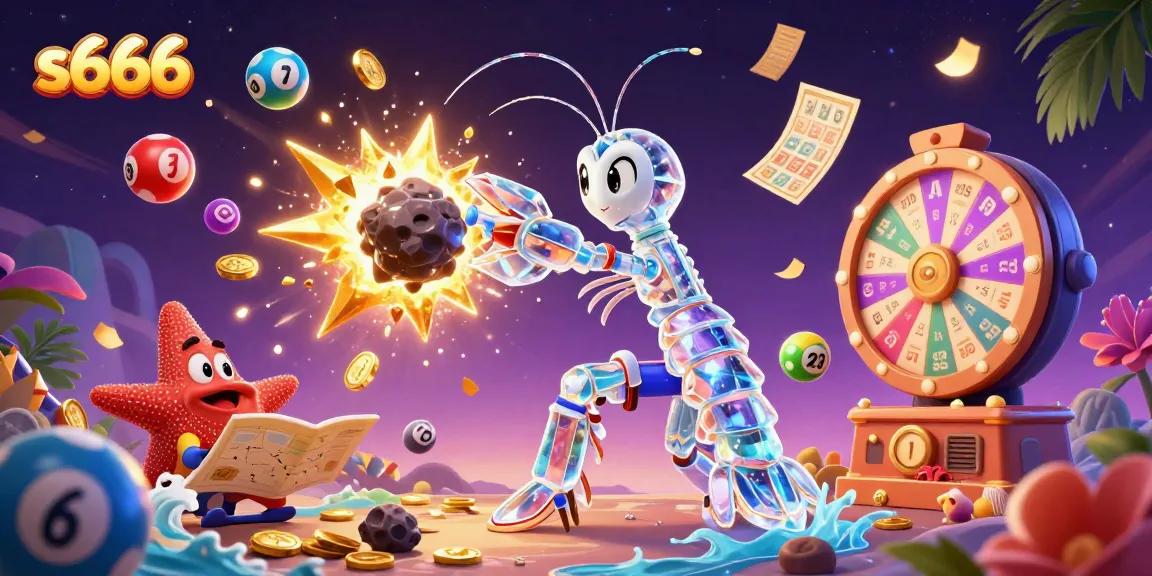 Experience thrilling wins with s666 in this vibrant casino-themed digital illustration.