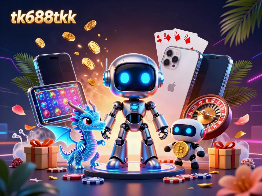 Experience the thrill of tk688tkk with iconic gaming elements showcased by vibrant characters in a dynamic casino scene.