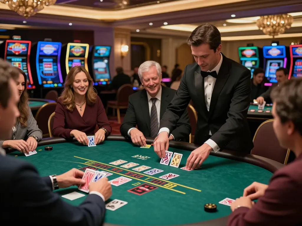 Experience thrilling baccarat action at XO88 casino with engaged players and elegant design.