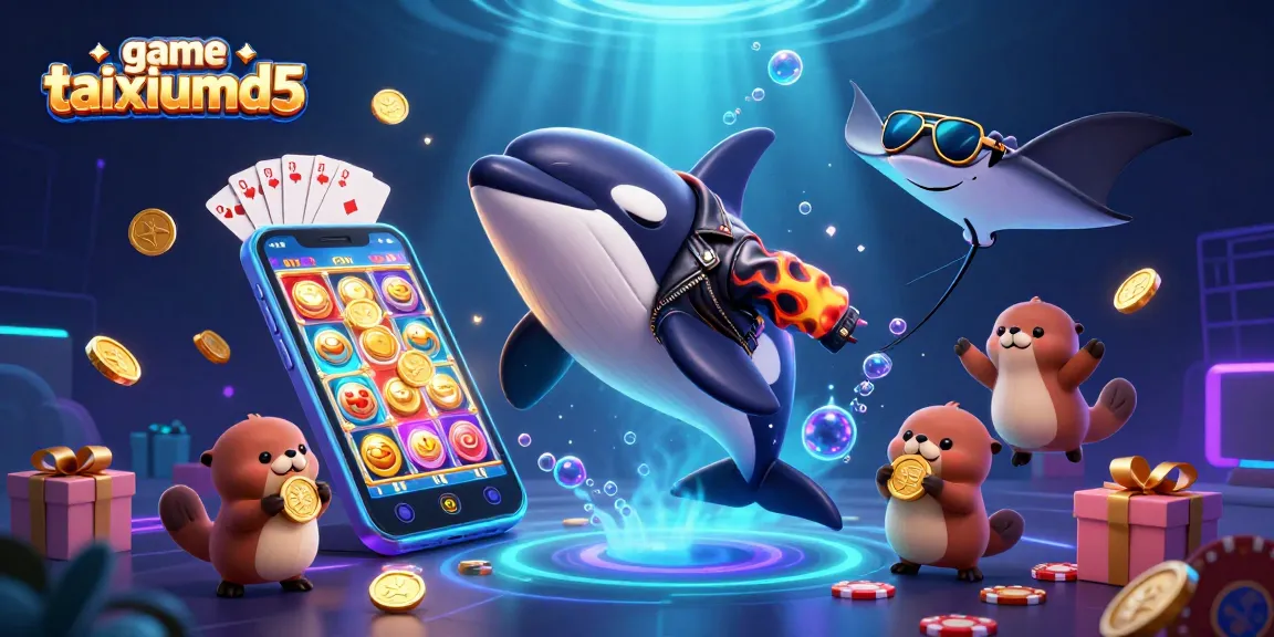 Engage with game taixiumd5 as the orca, stingray, and sea otters celebrate wins amidst dazzling casino elements.