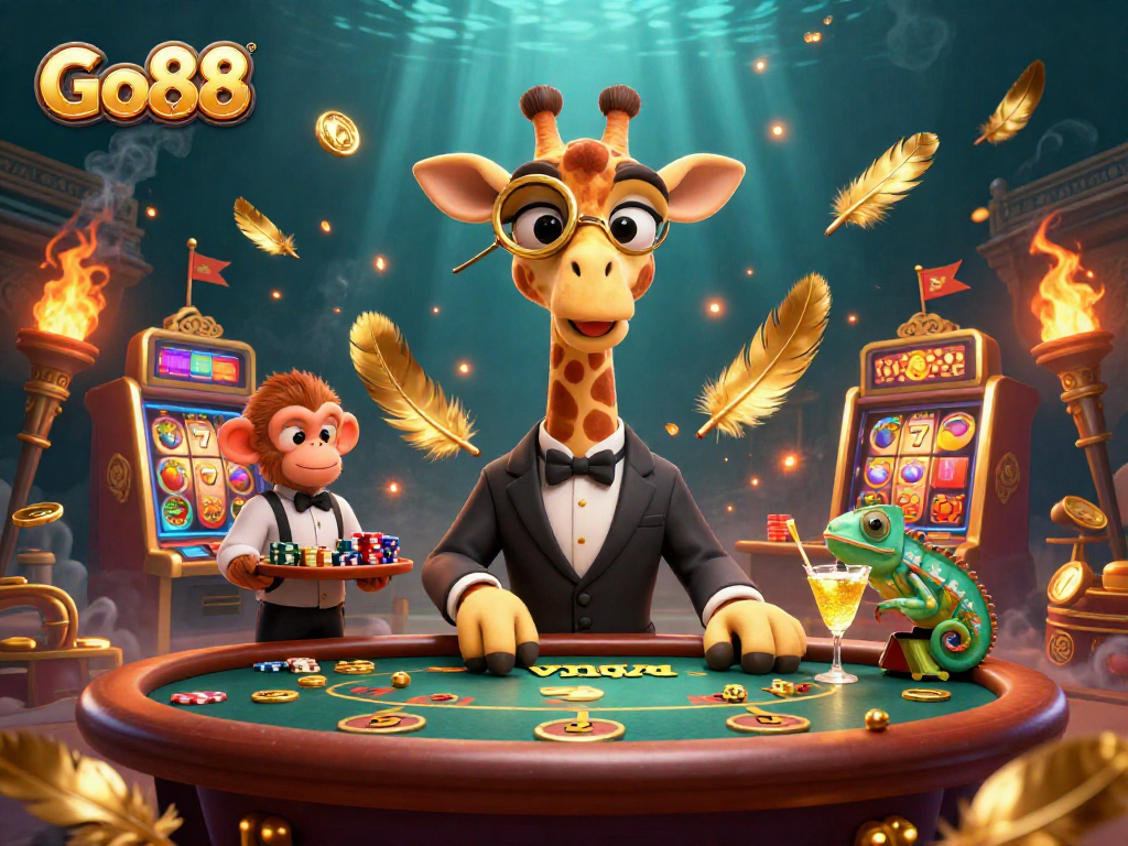 Engage with Go88's thrilling casino experience featuring vibrant characters and dynamic gaming elements.