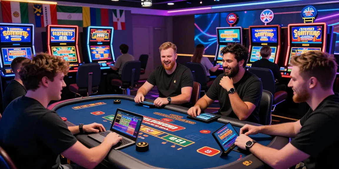 Engaged British players enjoying live dealer games and vibrant promotions at non UK casinos at sssk.org.uk, showcasing excitement and variety in online gambling.