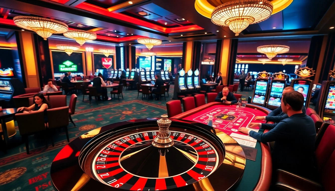 Experience the thrill of gambling with 99ok's vibrant casino atmosphere featuring poker and roulette.