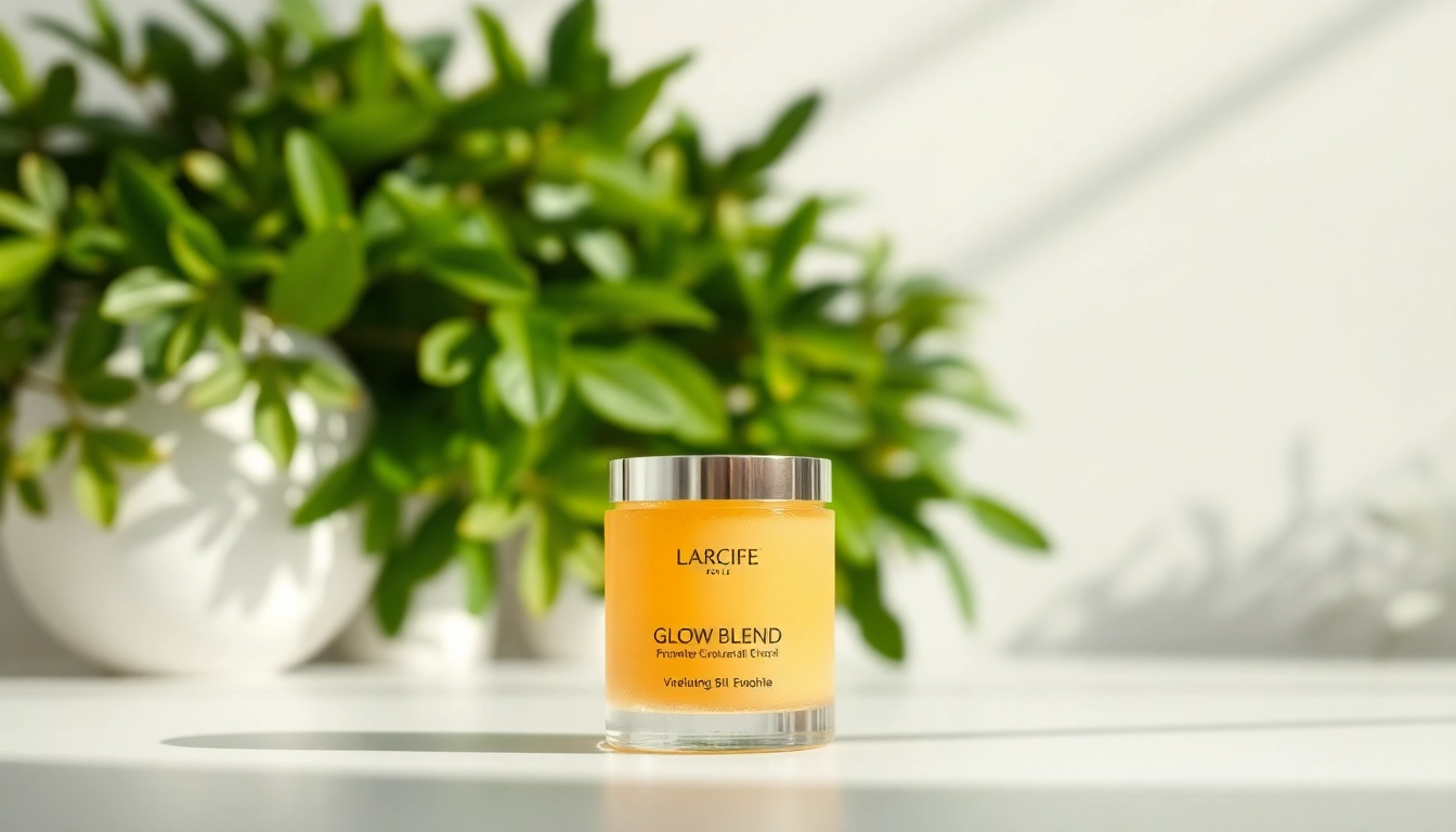 Apply Glow Blend skincare for an enhanced and radiant complexion in a soothing environment.