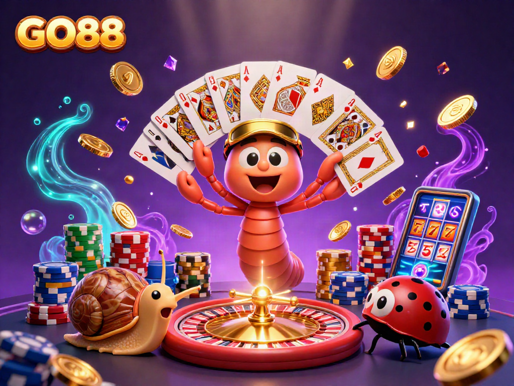 Engage with GO88's thrilling casino experience featuring vibrant 3D characters in action.