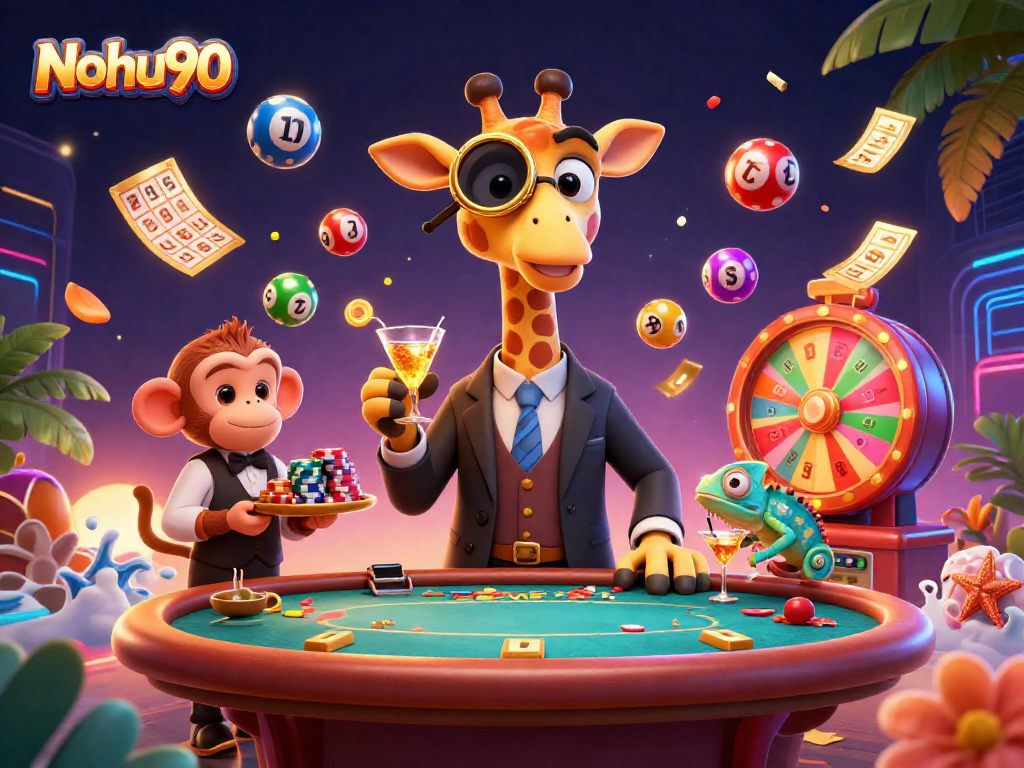 Nohu90 showcases a vibrant casino scene with exciting characters and games for a thrilling experience.