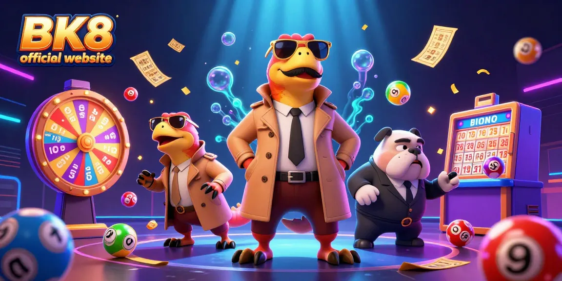 Experience thrilling moments on the BK8 official website with vibrant lottery elements and engaging characters.