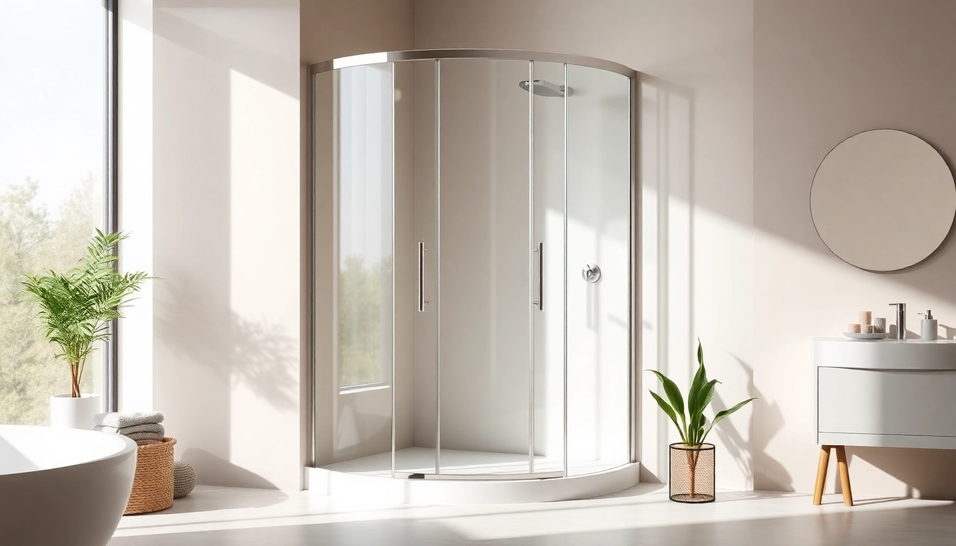 Moderne duschkabine 100x100 pendeltür in einem eleganten Badezimmer mit stylishen Accessoires.