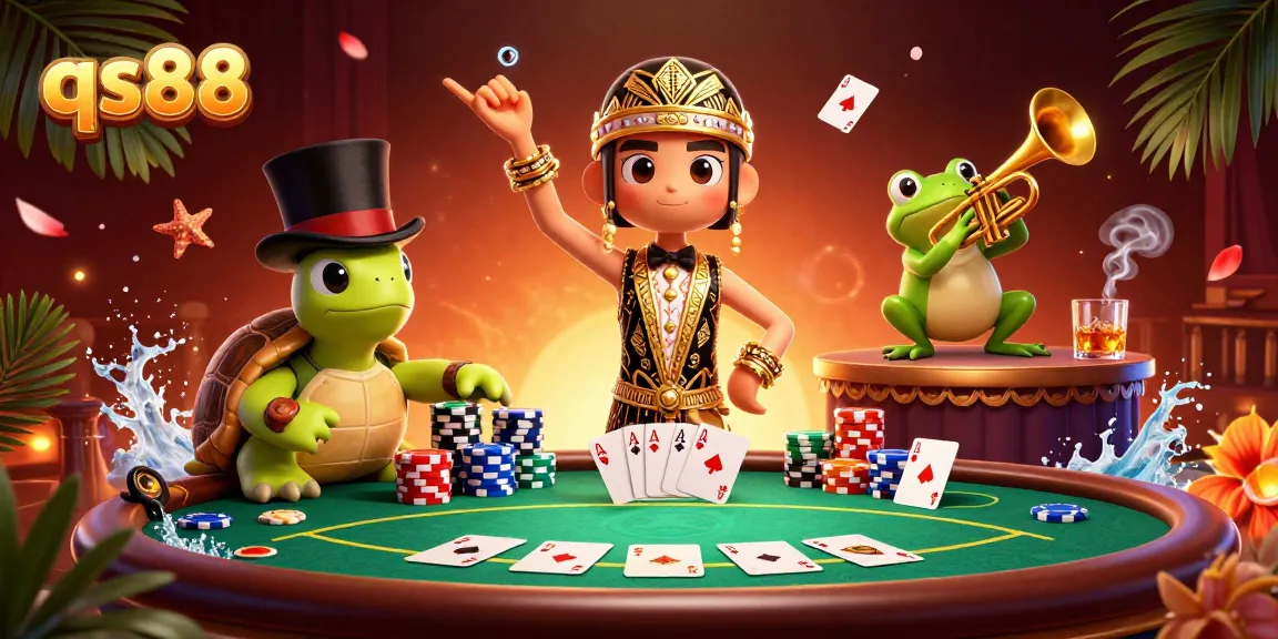 Play exciting card games at qs88 with thrilling poker scenes and vibrant characters.