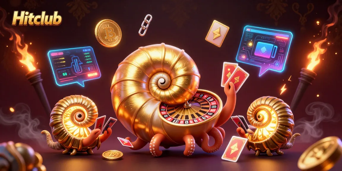 Engage with Hitclub's dynamic casino world featuring a giant nautilus roulette wheel.