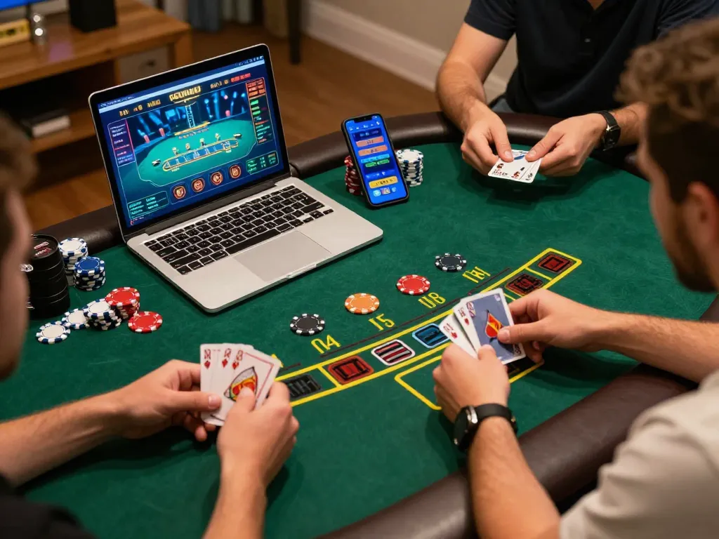 Engaging online gameplay as users tải hitclub with dynamic blackjack action and colorful chips.