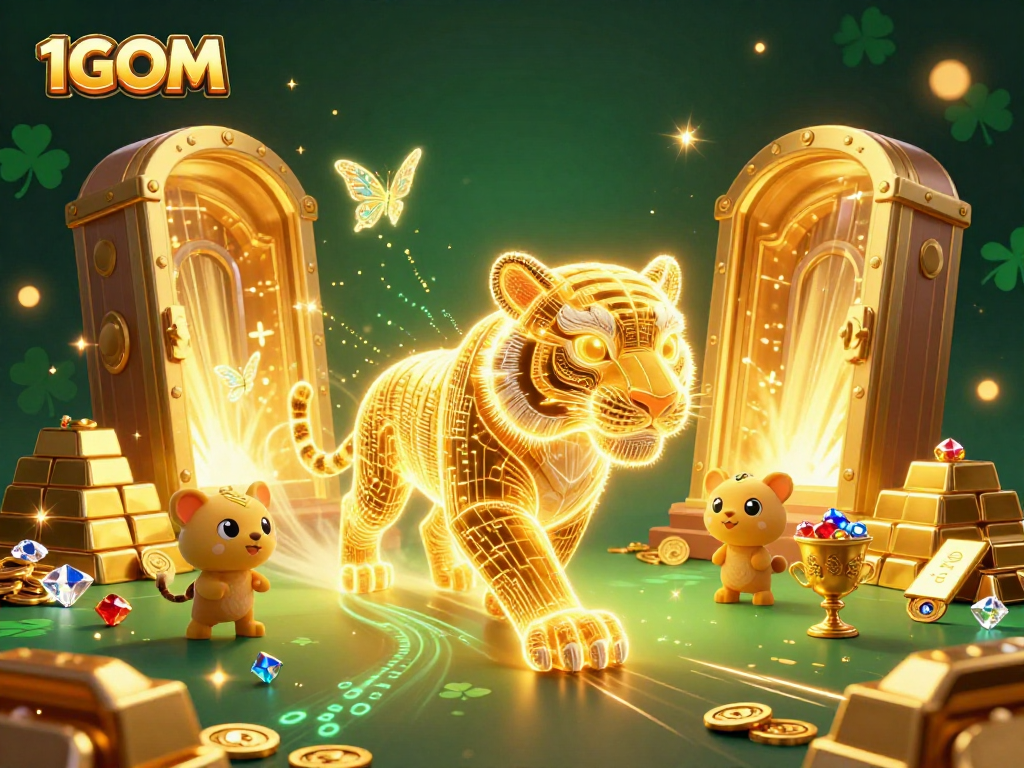 Experience 1GOM's exhilarating online gaming with vibrant visuals and dynamic casino elements.