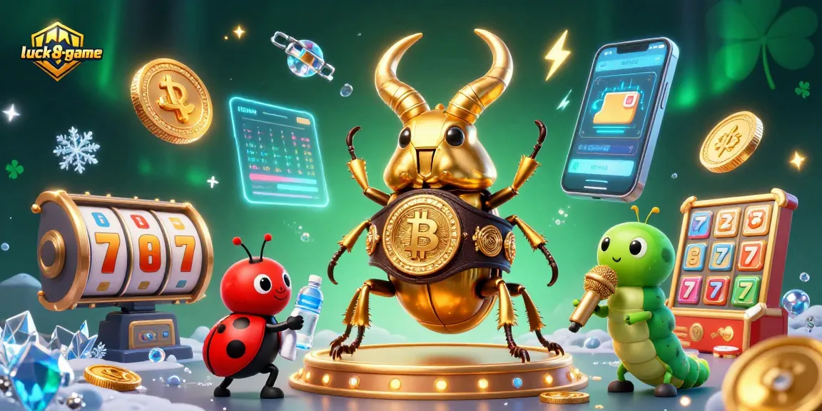 Engage with luck8-game in a vibrant casino showdown featuring cartoon characters and crypto elements.