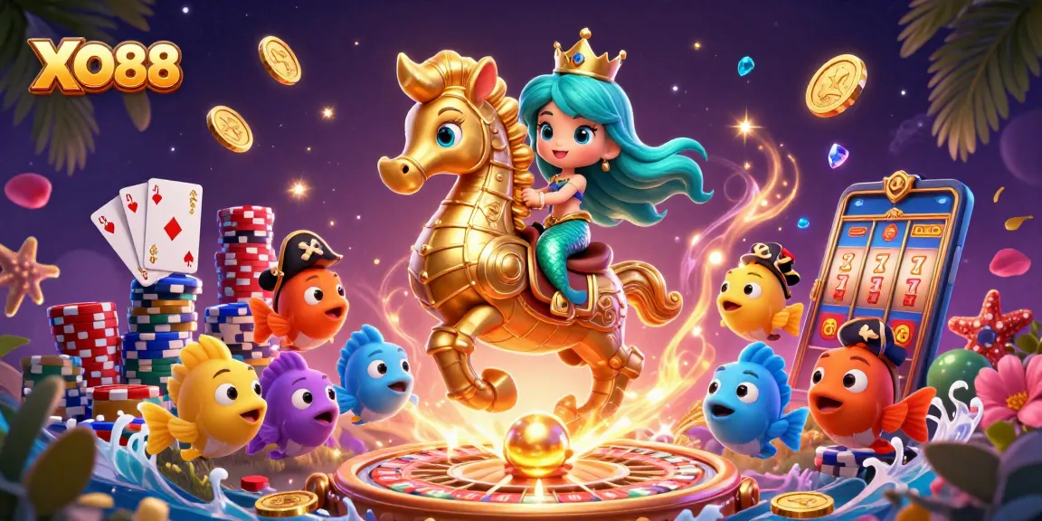 Experience the excitement at XO88, featuring vibrant characters and thrilling casino elements.