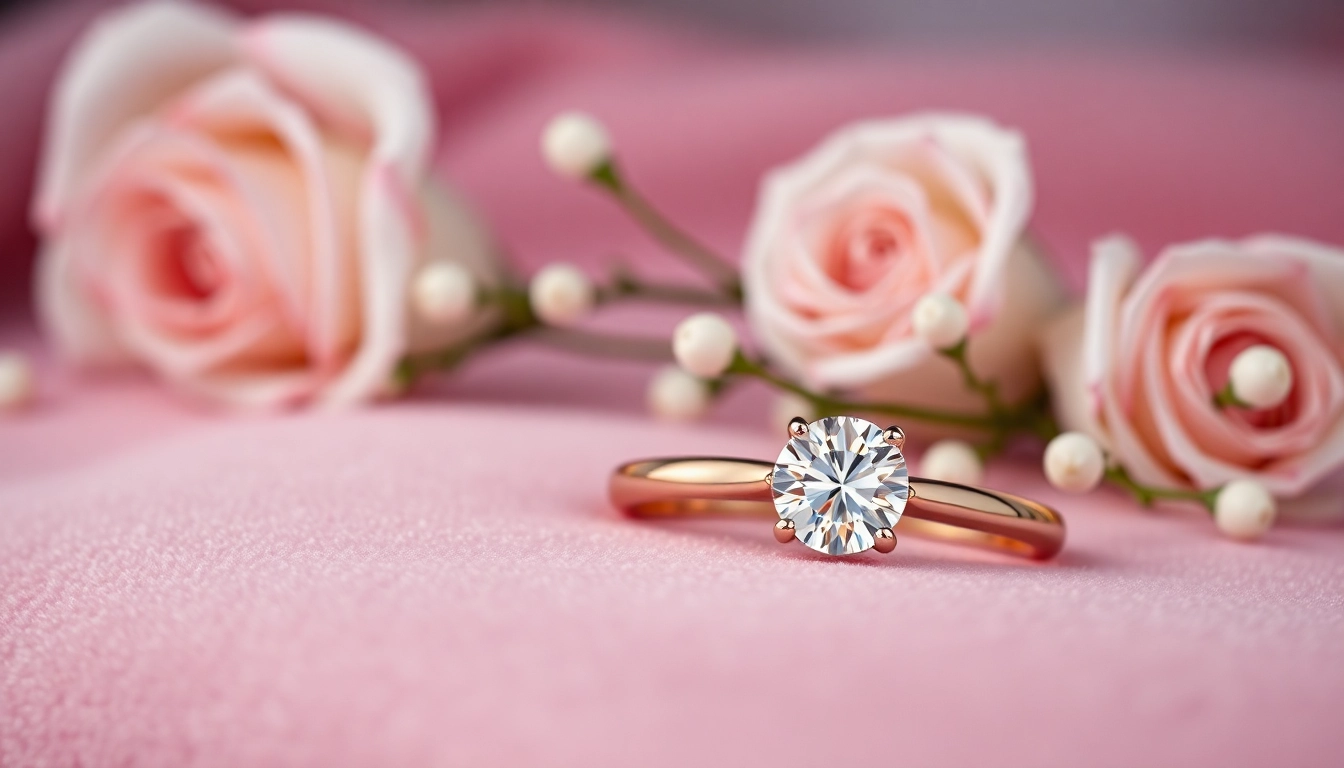 Capture the elegance of a Valentine’s Day engagement ring UK in a romantic setting with roses.