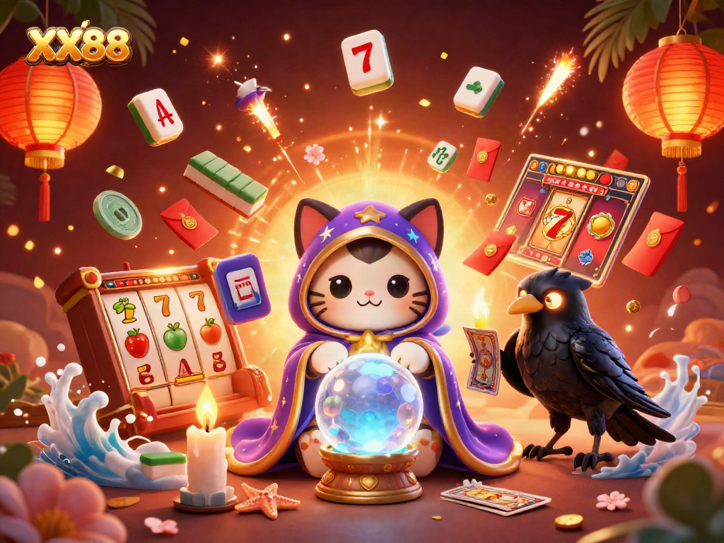 Engage with slot gaming strategies at XX88 in a rich, vibrant casino atmosphere.