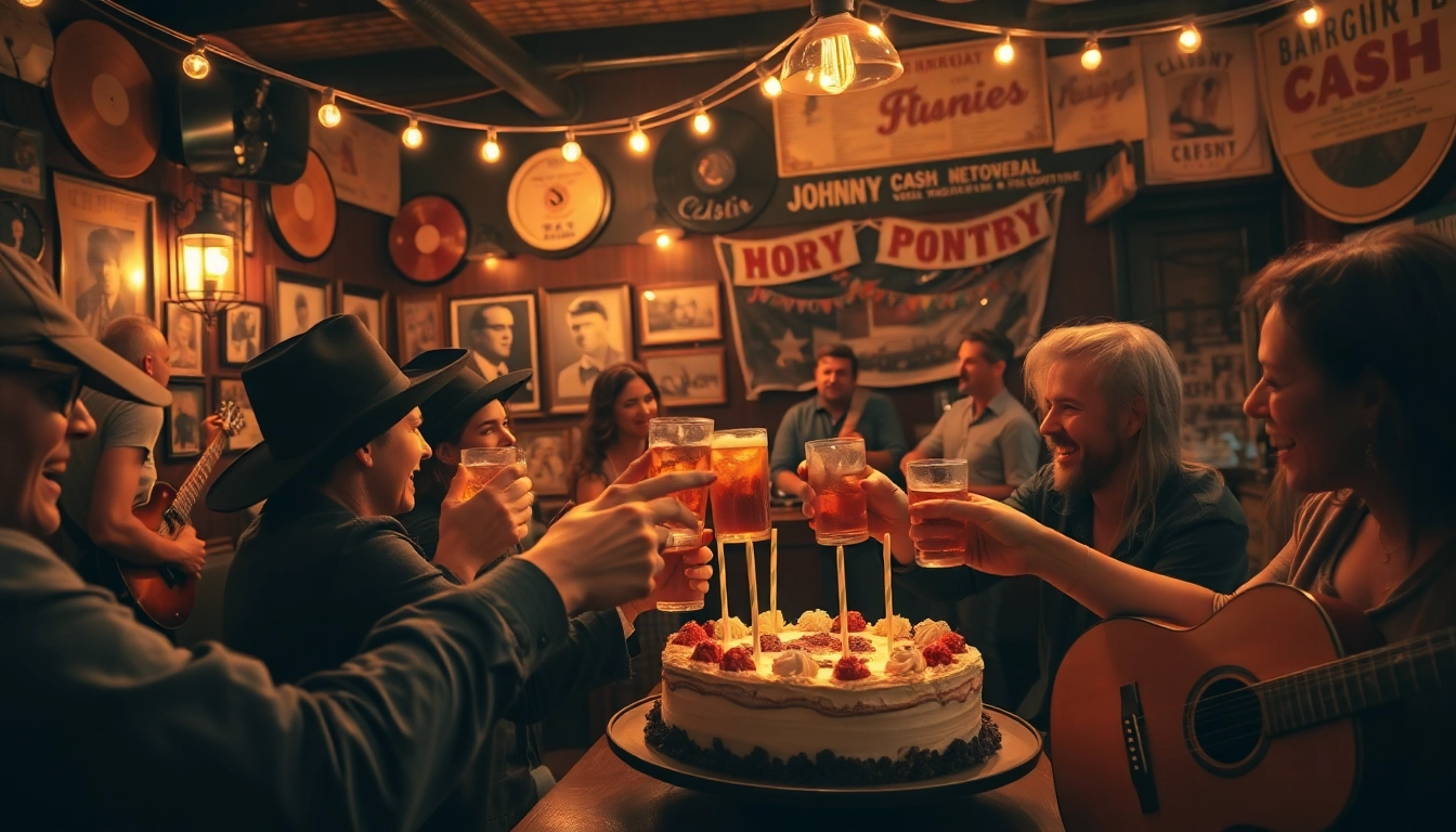 Celebration at johnnycashbirthday.com honoring the legacy of Johnny Cash with live music and festivities.