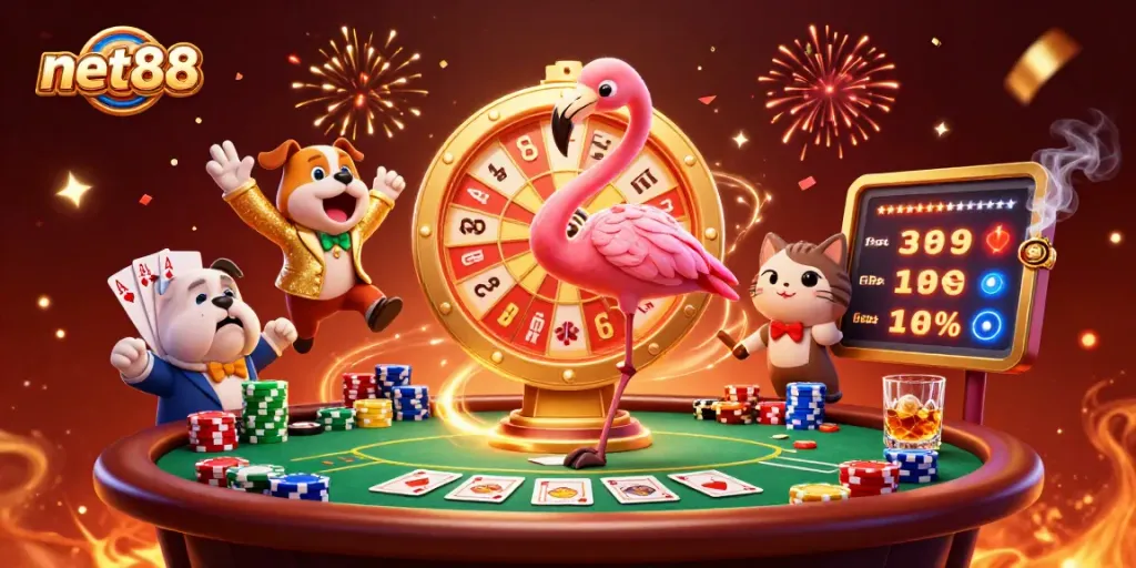 Engage in thrilling net88 games with vibrant characters, dynamic prizes, and exciting casino elements.