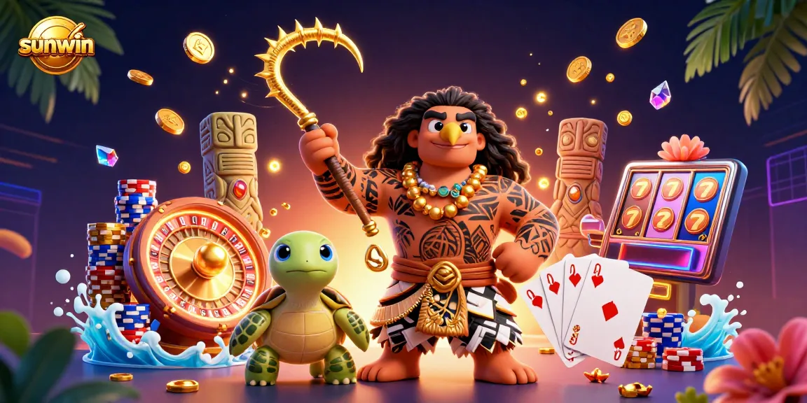 Experience sunwin's captivating casino scene filled with vibrant characters, stunning games, and rich visuals.