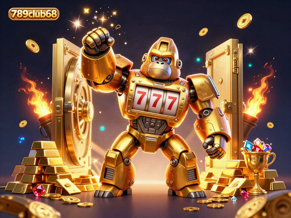 Experience excitement with 789club68's vibrant 3D casino art showcasing slots and treasures.
