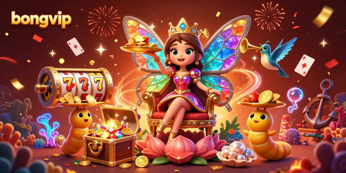 Experience vibrant gaming with Bongvip's dazzling butterfly queen and thrilling casino elements.