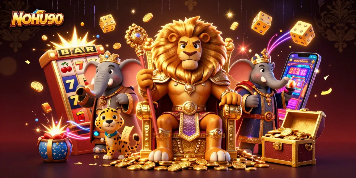 Experience the thrill at NOHU90 with a vibrant casino scene filled with excitement and winnings.